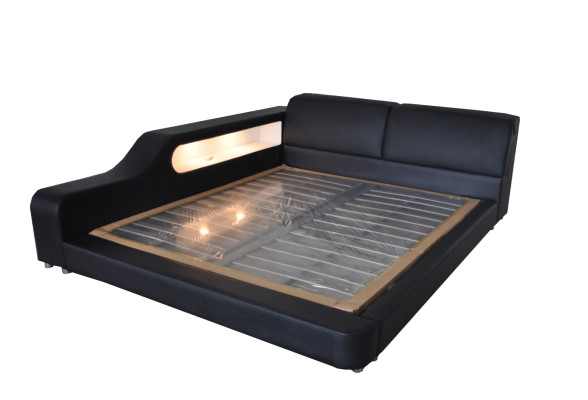 Design Bett Leder Polster Betten Hotel XXL Big 200x200cm Multifunktion Regal USB