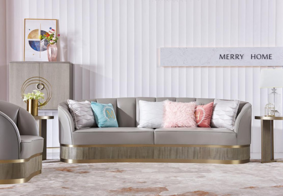 Design Einrichtung Möbel Sofagarnitur 3+1 Sitzer Couch Polster Set Ledersofa