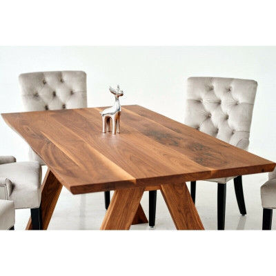 Design Esszimmer Tisch 4 Chesterfield Lehnstühle Esszimmer 5tlg. Garnitur