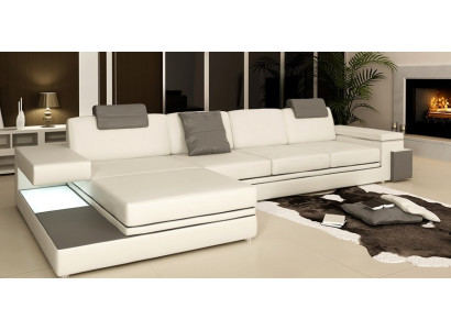 Design Ledersofa Sofa Couch Polster Wohnlandschaft Eck Garnitur Ecke