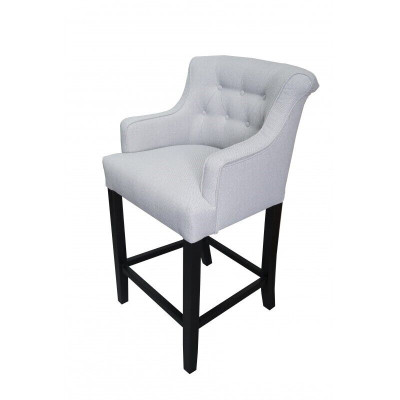 Graue Barhocker 2-er Set Barstühle Bar Chesterfield Stühle Designer Garnitur