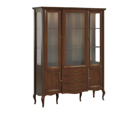 Hochwertige Vitrine Schrank Holz Glas Vitrinen Klassische Italienische Möbel Neu