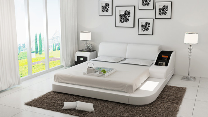 Polster Design Luxus Bett Betten Leder Schlafzimmer 140/160/180 LB8815