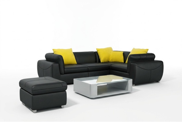 Ledersofa Couch Wohnlandschaft Ecksofa Eck Garnitur Design Modern Sofa F_3014C