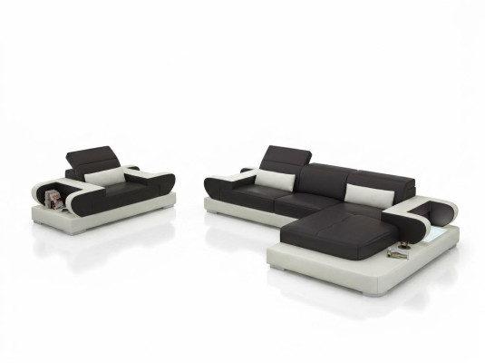 Design XXL Big Sofa Ecksofa Ledersofa Couch Sessel Polster Wohnlandschaft G8002E