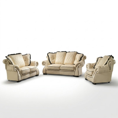 Polster Sofas Leder Sitz XXL Big 3 Sitzer Sofa Couch Design Couchen