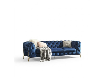 Chesterfield Edle Designer Couch Polster Stoff Textil Samt Sofa Luxus Couchen