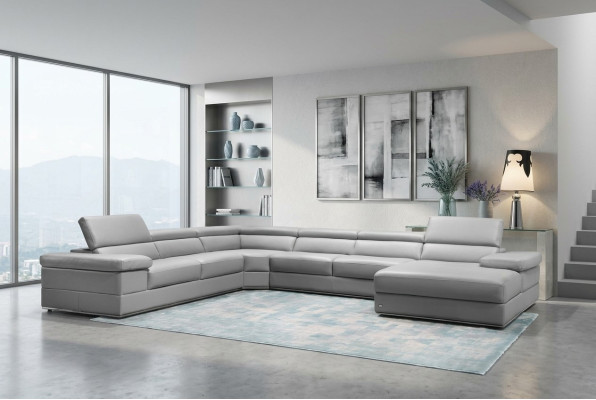Ledersofa Couch Wohnlandschaft Ecksofa Eck Garnitur Design Modern Sofa 1530B