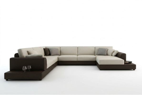 Ledersofa Couch Wohnlandschaft Ecksofa Eck Garnitur Design Dekor Modern