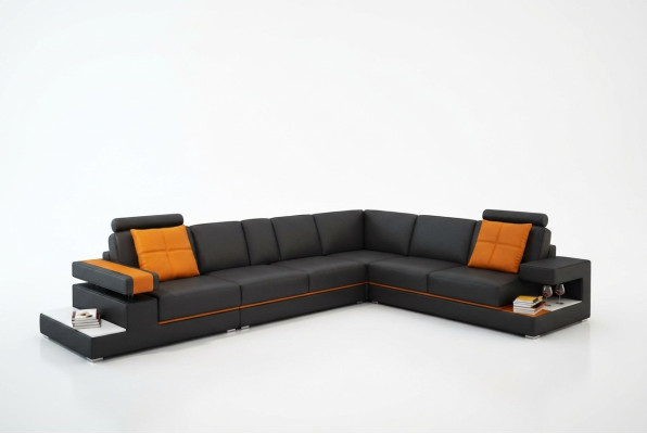 Ledersofa Couch Wohnlandschaft Ecksofa Eck Modern Garnitur Design Dekor