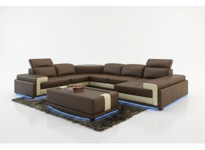 Ledersofa Couch Wohnlandschaft Ecksofa Modern Eck Garnitur Design Dekor
