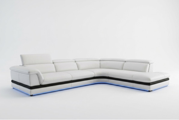 Ledersofa Couch Wohnlandschaft Ecksofa Eck Garnitur Design Modern Sofa 5130