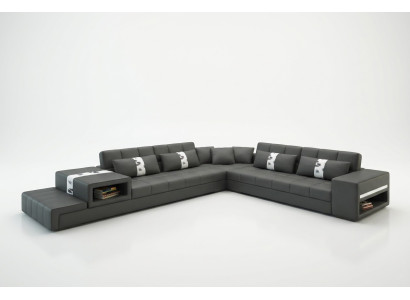 Ledersofa Couch Wohnlandschaft Ecksofa Eck Garnitur Design Sofa Modern