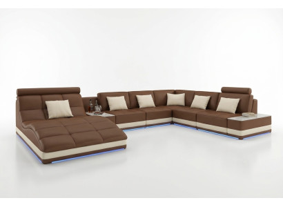 Bix XXL wohnlandschaft sitz eck polster leder garnitur couch u form