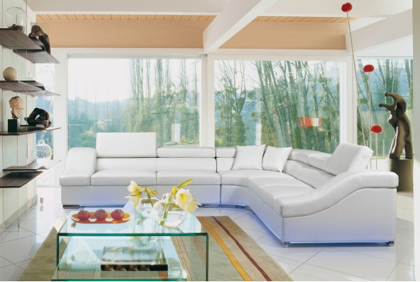 Ledersofa Couch Wohnlandschaft Ecksofa Eck Garnitur Sofa Design Modern