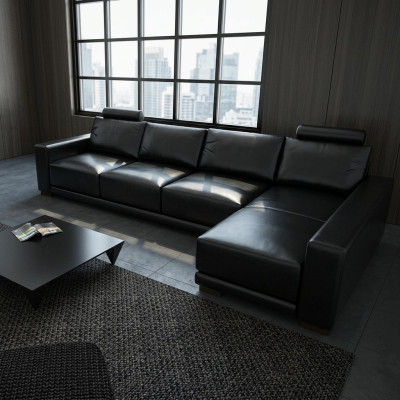 Ledersofa Couch Wohnlandschaft Ecksofa Eck Garnitur Design Modern Sofa A1121C