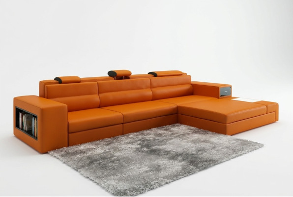 Ledersofa Couch Wohnlandschaft Ecksofa Eck Garnitur Design Modern Sofa B2006B