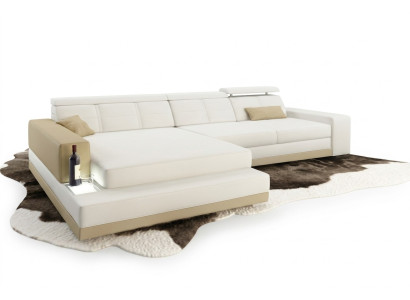 Ledersofa Couch Wohnlandschaft Ecksofa Eck Garnitur Design Modern Sofa C4010B