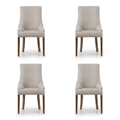 4x Designer Polster Stuhl Set Garnitur Stühle Komplett Lehn Sitz Lounge