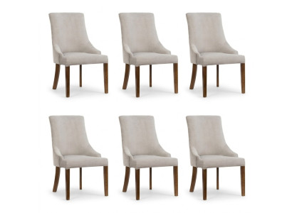 6x Designer Polster Stuhl Set Garnitur Stühle Komplett Lehn Sitz Lounge Club Neu