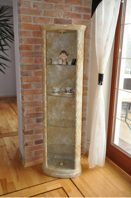 XXL Medusa Antik Stil Vitrine Bar Boden Vase Schrank Vintrinen Säule 181cm Neu