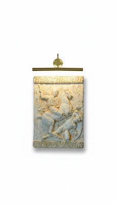 Alexander der Große Pferd Wandrelief Antik Relief Wand Gemälde Bild Handarbeit