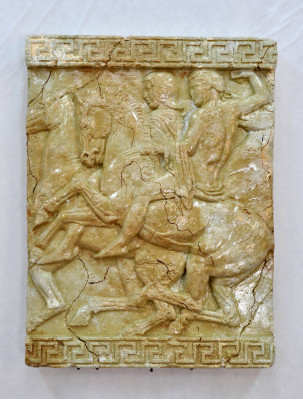 Alexander der Große Wandrelief Antik Relief Wand Gemälde Bild Handarbeit Pferd