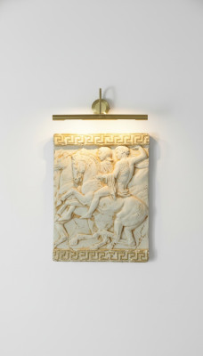 Alexander der Große Wandrelief Antik Relief Wand Gemälde Bild Handarbeit Pferd