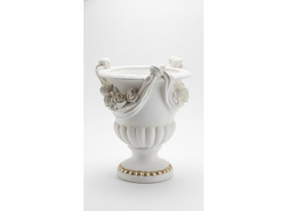 Design Blumen Topf Dekoration XXL Vase Vasen Handarbeit Deko Kelch Pokal 0857