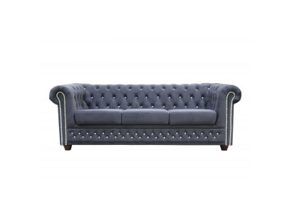 Chesterfield Sofagarnitur 3+2+1 Schlafsofa Sofa Couch Polster Leder Sofas Bett
