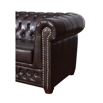 Chesterfield Sofagarnitur Sofa Polster Design Leder Stoff Garnituren 3+2 Couch