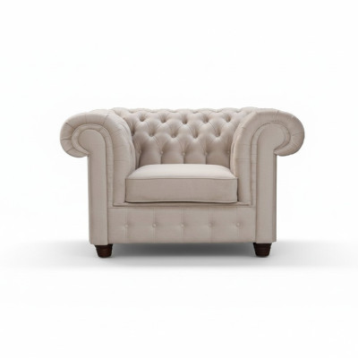Chesterfield 1 Sitzer Fernsehsessel Club Lounge Relax Sessel Textil Leder Sofas
