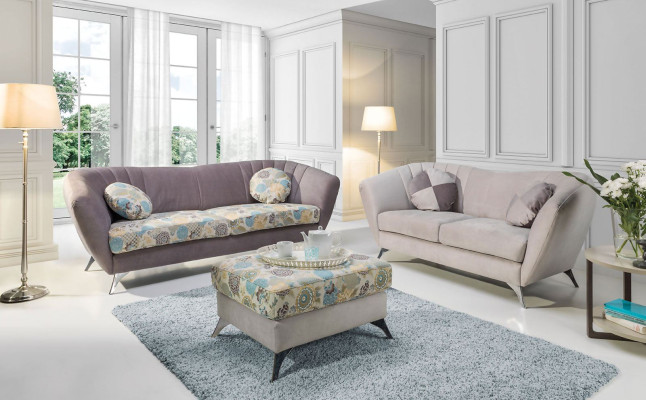 Design 3 Sitzer Relax Club Sofas Lounge Sofa Textil Polster Couch Stoff Couchen