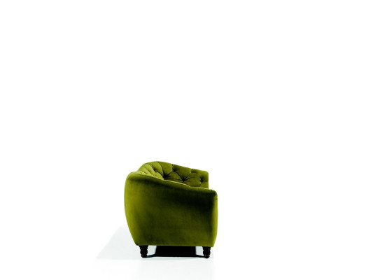 Dreisitzer Sofa mit luxuriöser Chesterfield-Rückenlehne in einem eleganten Grünton
