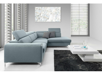 Designer-komfortables, weiches Ecksofa in exquisitem Blau für das Wohnzimmer