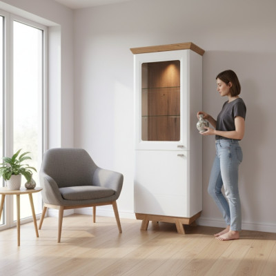 Moderner Vitrinen Schrank Wohnzimmer Hochschrank Hotel Vitrinen Aspen AS-W12