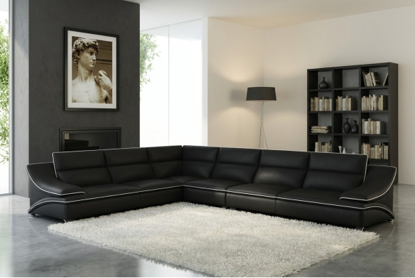 Ledersofa Wohnlandschaft Ecksofa XXL Polster Eck Sitz Couch Garnitur