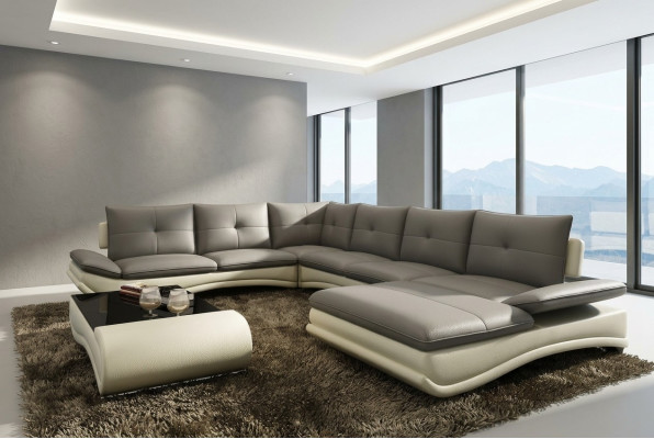 Ledersofa XXL U Form Wohnzimmer Couch Sofa Big Ledercouch Sofas