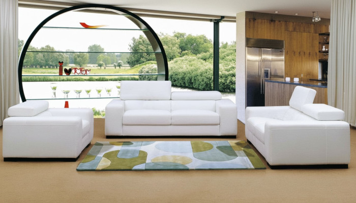 Moderne Multifunktions Couch Sofa Polster Garnitur 3+2+1 Sitz Leder Set