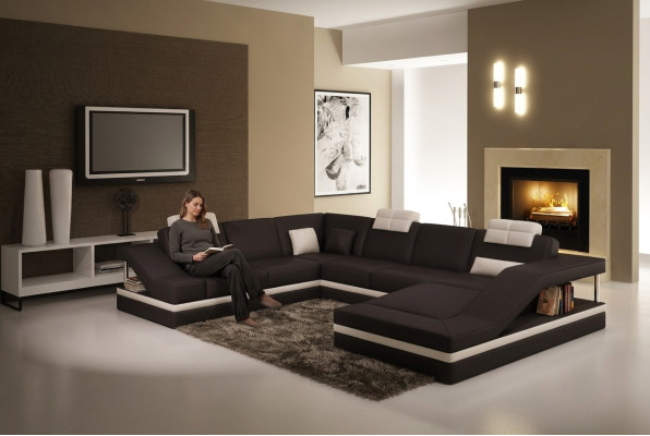 Moderne Wohnzimmer Ecksofa Wohnlandschaft Big XXL Leder Sofa