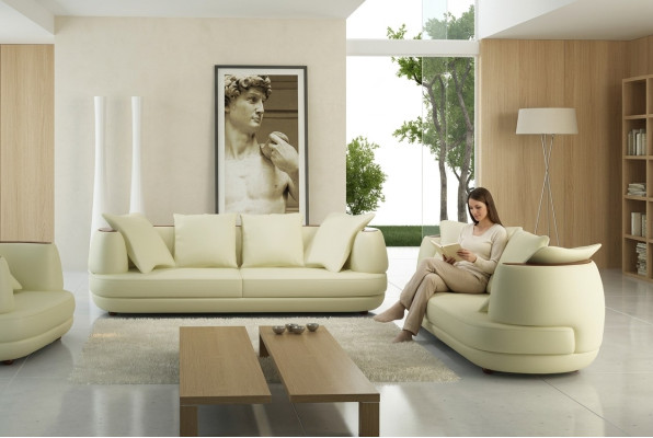Sofagarnitur Design Couch 3+2 Set Polster Leder Sofa Wohnzimmer Garnituren