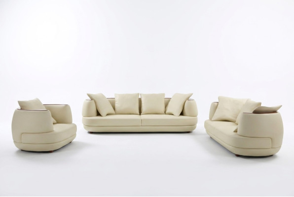Sofagarnitur Design Couch 3+2 Set Polster Leder Sofa Wohnzimmer Garnituren
