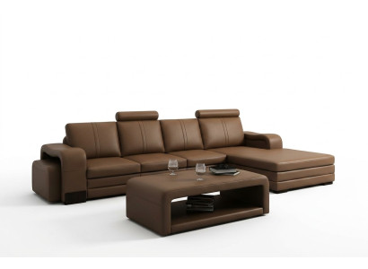 Ledersofa Couch Sofas XXL Ecksofa Wohnlandschaft L-Form Design Modern