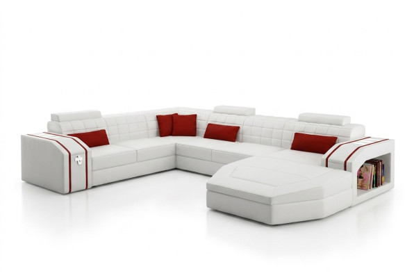 Design Ecken Big Polster Eck Sofa Couch XXL Leder Sofas Garnitur