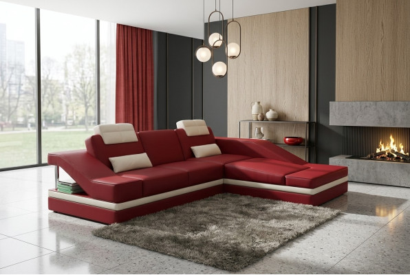 Design Ecken Polster Eck Sofa XXL BigCouch Leder Sofas Garnitur