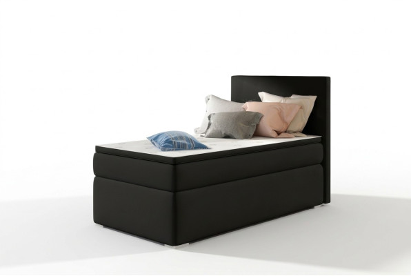 Boxspring Bett Hotel Betten 90x200cm Leder Komplett Bettkasten Topper