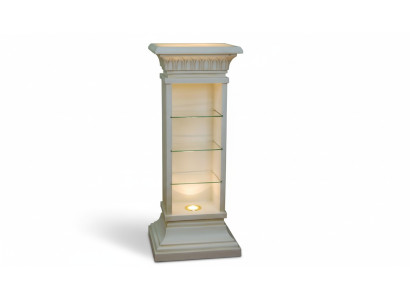 Design Vitrine Regal Glas Säule Vitrinen Regale CD Schrank Lampe 6894 Neu