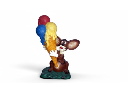 Design Maus mit Eis Figur Statue Skulptur Figuren Skulpturen Dekoration Eisdiele