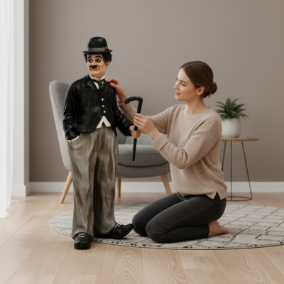 Design Chaplin Figur Statue Skulptur Figuren Skulpturen Dekoration Deko 5358 Neu