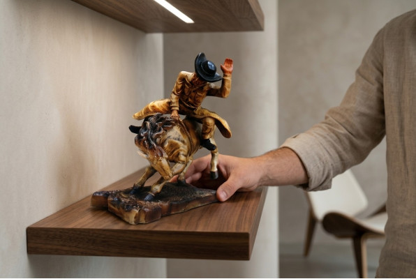 Design Cowboy Rodeo Pferd Figur Statue Skulptur Figuren Skulpturen Deko 5641